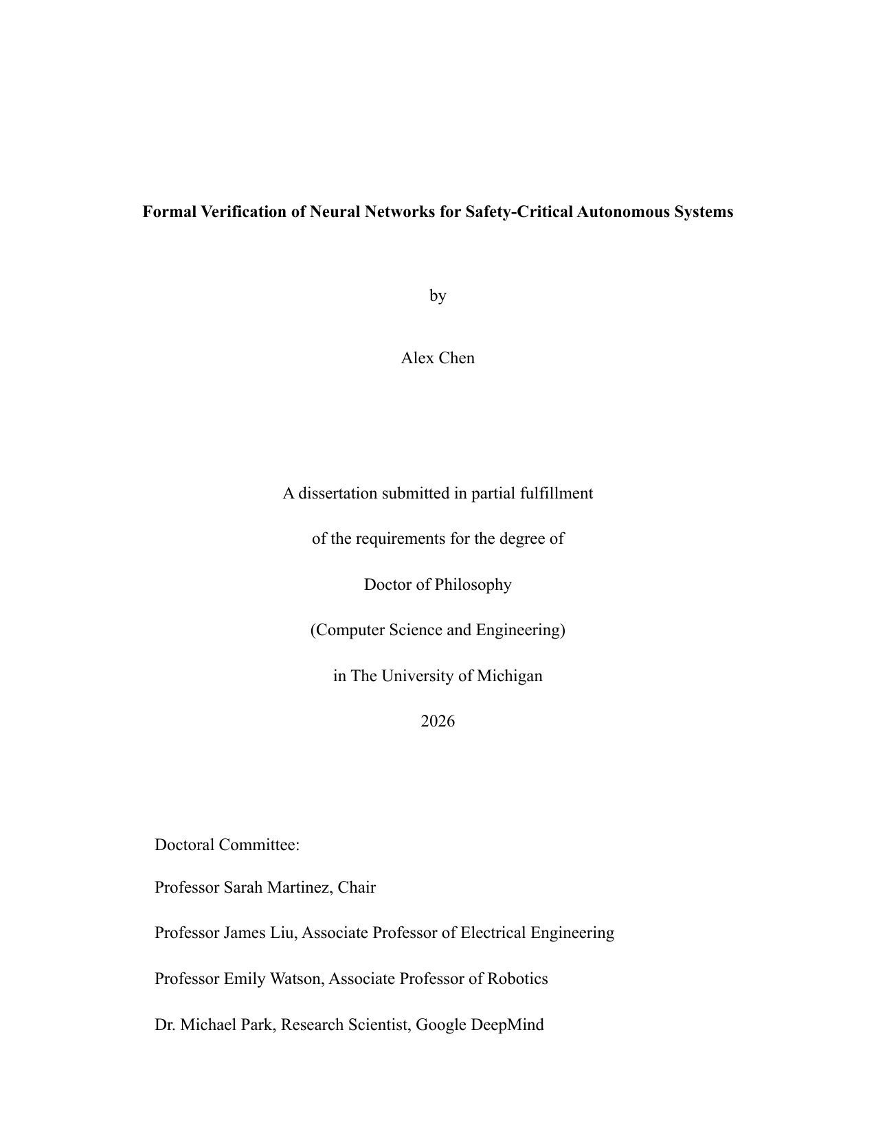 UofM Dissertation Title Page